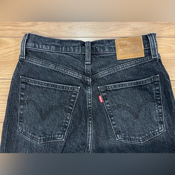 Levi's Ribcage High-Rise Straight Soda spring black Jeans sz 27 and 27 long - Picture 8 of 12